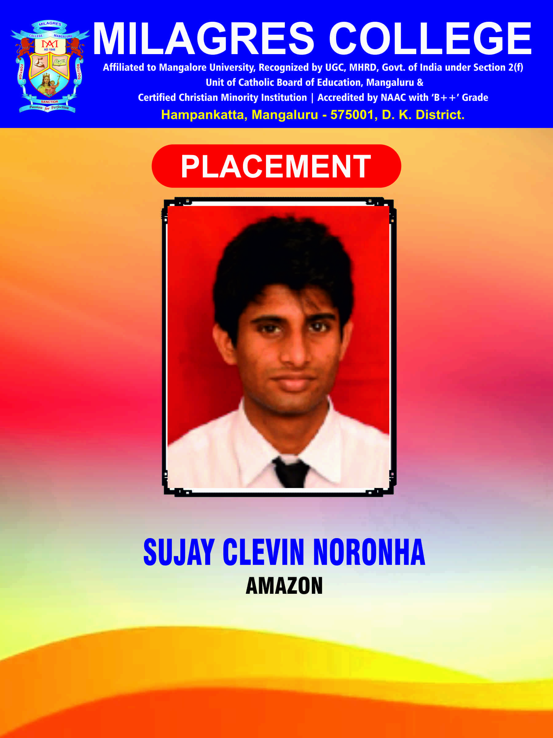 Successfully placed student